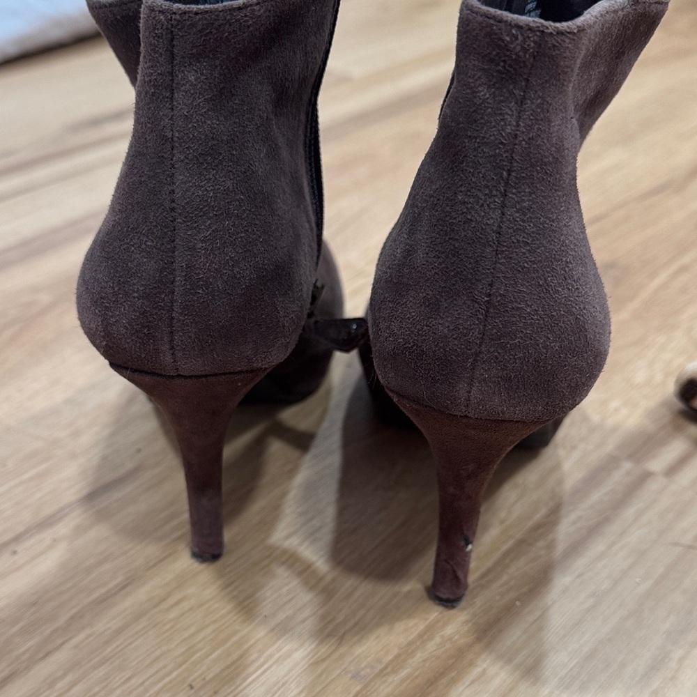 Rockport Brown Peep-Toe Platform Ankle Heeled Boots 6.5 - Picture 5 of 7